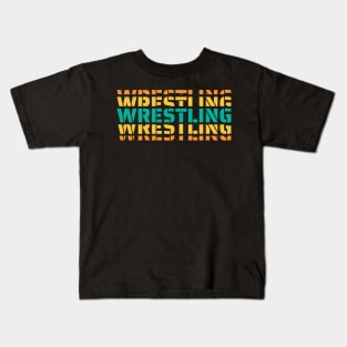 3d wrestling lettering -  wrestling quote Kids T-Shirt